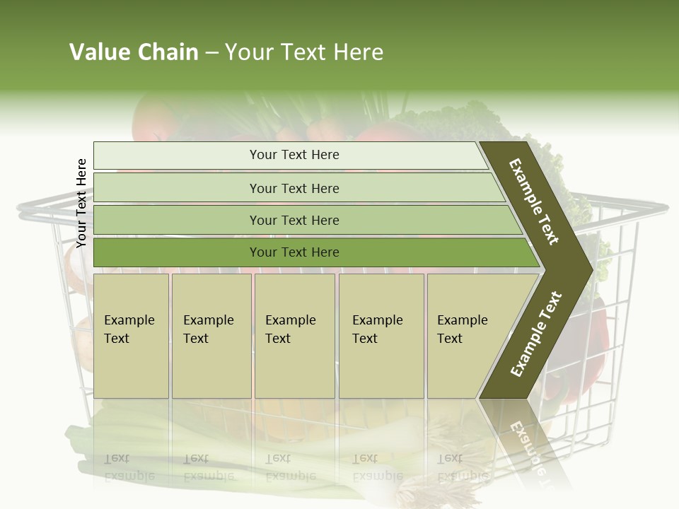 A Shopping Basket Full Of Fresh Colorful Vegetables Isolated On White Background. PowerPoint Template