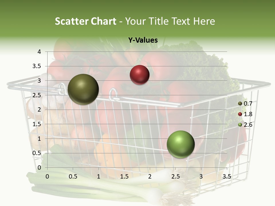 A Shopping Basket Full Of Fresh Colorful Vegetables Isolated On White Background. PowerPoint Template