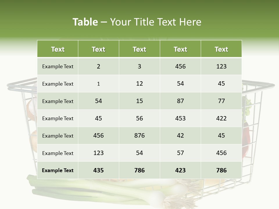 A Shopping Basket Full Of Fresh Colorful Vegetables Isolated On White Background. PowerPoint Template