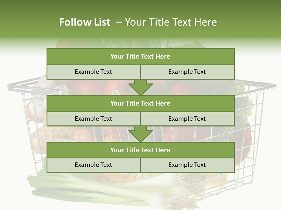 A Shopping Basket Full Of Fresh Colorful Vegetables Isolated On White Background. PowerPoint Template
