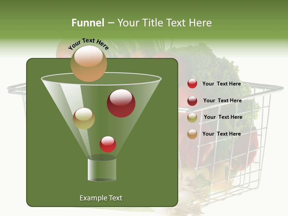 A Shopping Basket Full Of Fresh Colorful Vegetables Isolated On White Background. PowerPoint Template