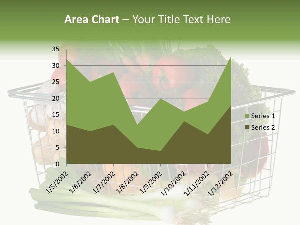 A Shopping Basket Full Of Fresh Colorful Vegetables Isolated On White Background. PowerPoint Template