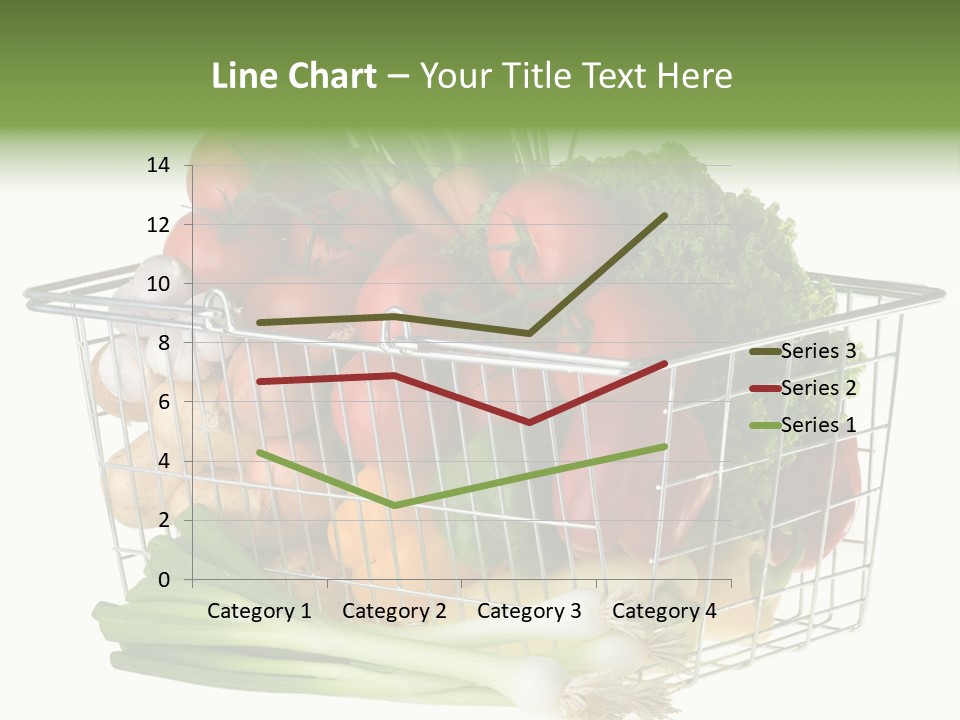 A Shopping Basket Full Of Fresh Colorful Vegetables Isolated On White Background. PowerPoint Template
