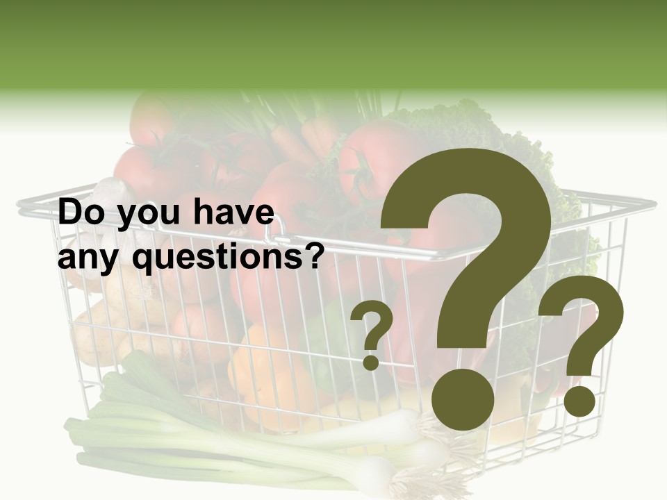 A Shopping Basket Full Of Fresh Colorful Vegetables Isolated On White Background. PowerPoint Template