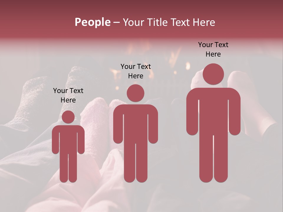 A Group Of People Laying In Front Of A Fire Place PowerPoint Template