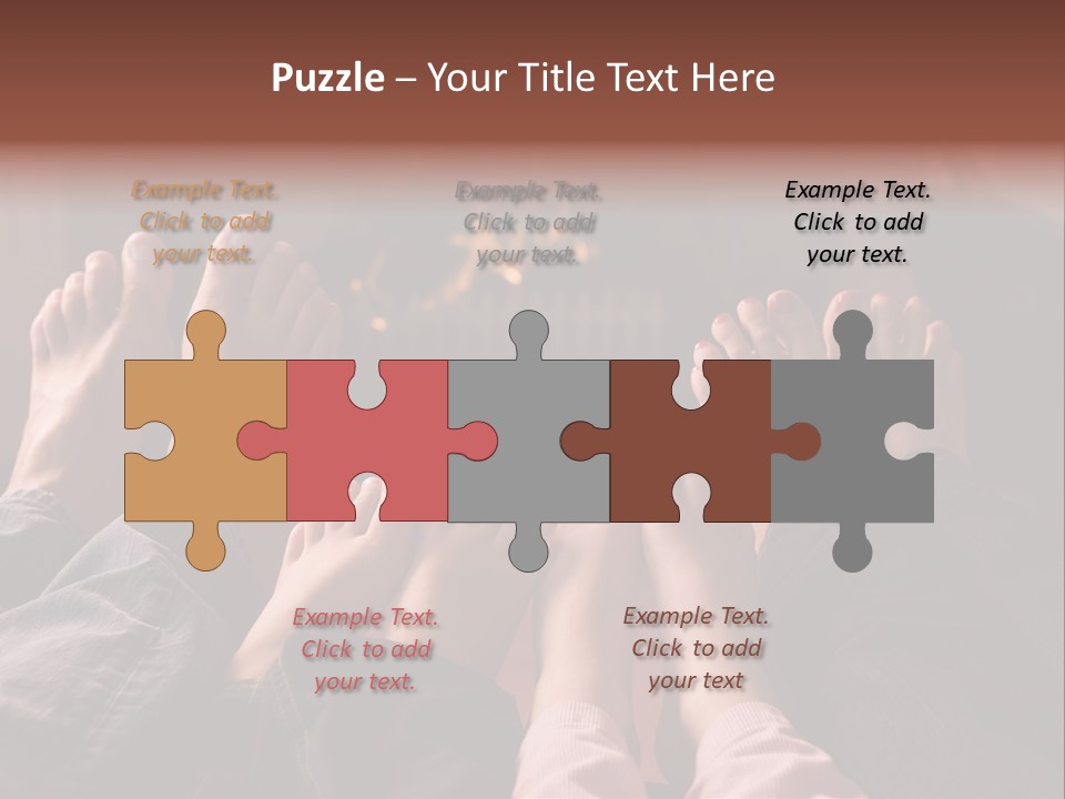 A Group Of People Sitting In Front Of A Fire Place PowerPoint Template