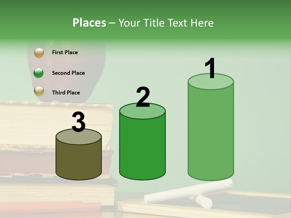 School Tools Frame An Area Of Green Chalkboard Ready For Your Text. PowerPoint Template