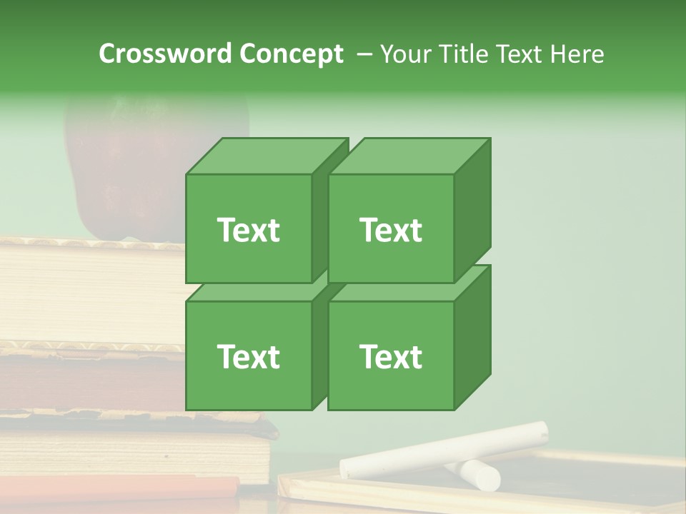School Tools Frame An Area Of Green Chalkboard Ready For Your Text. PowerPoint Template