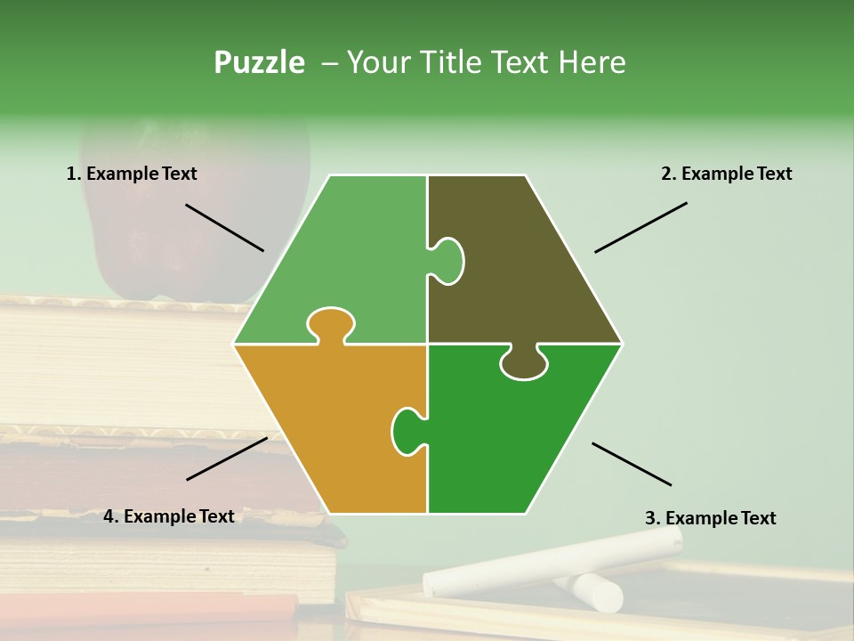 School Tools Frame An Area Of Green Chalkboard Ready For Your Text. PowerPoint Template