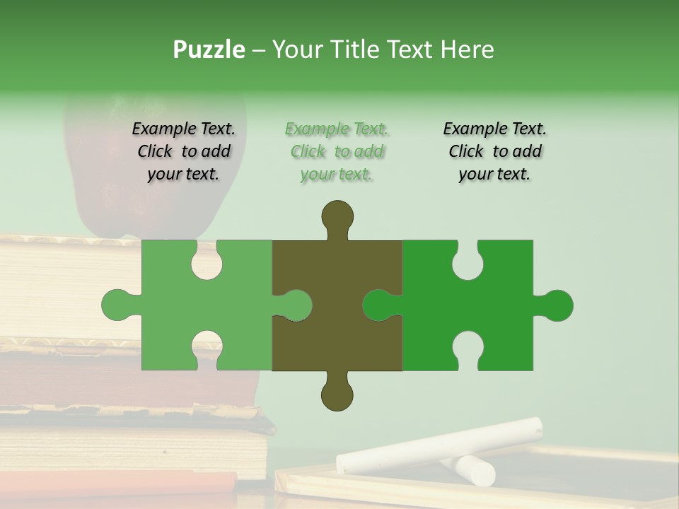 School Tools Frame An Area Of Green Chalkboard Ready For Your Text. PowerPoint Template