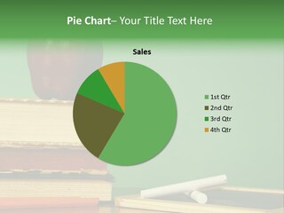 School Tools Frame An Area Of Green Chalkboard Ready For Your Text. PowerPoint Template