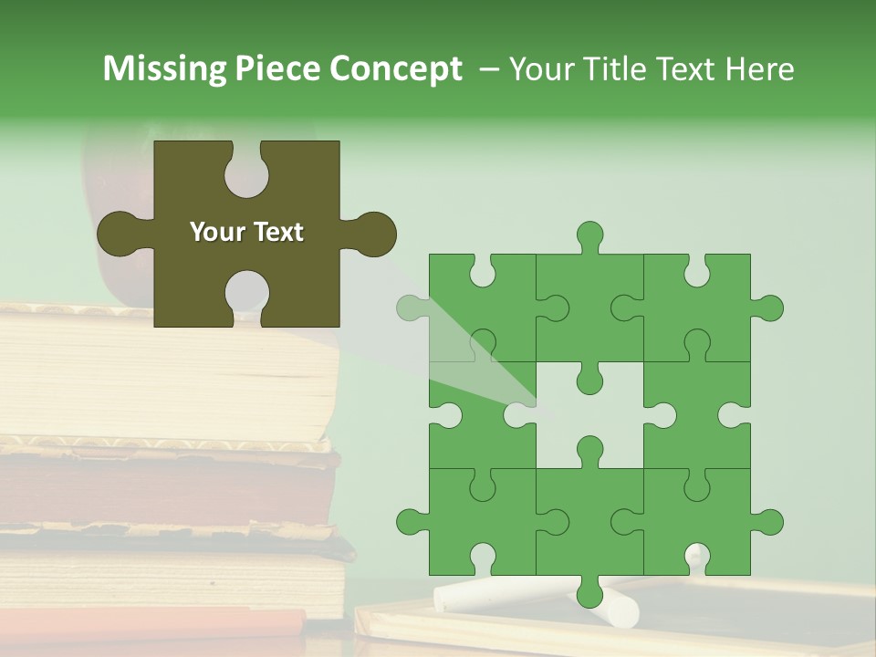 School Tools Frame An Area Of Green Chalkboard Ready For Your Text. PowerPoint Template