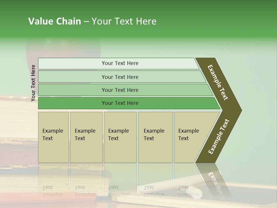 School Tools Frame An Area Of Green Chalkboard Ready For Your Text. PowerPoint Template