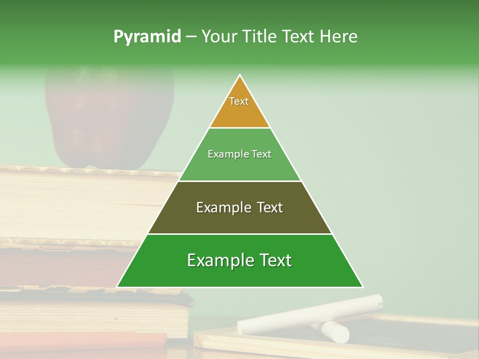 School Tools Frame An Area Of Green Chalkboard Ready For Your Text. PowerPoint Template
