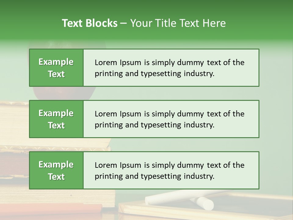 School Tools Frame An Area Of Green Chalkboard Ready For Your Text. PowerPoint Template