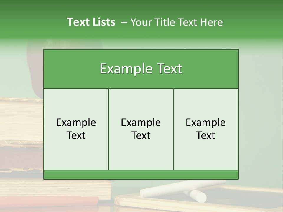 School Tools Frame An Area Of Green Chalkboard Ready For Your Text. PowerPoint Template
