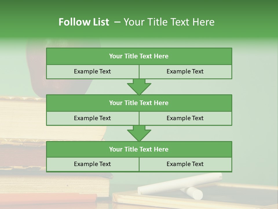 School Tools Frame An Area Of Green Chalkboard Ready For Your Text. PowerPoint Template