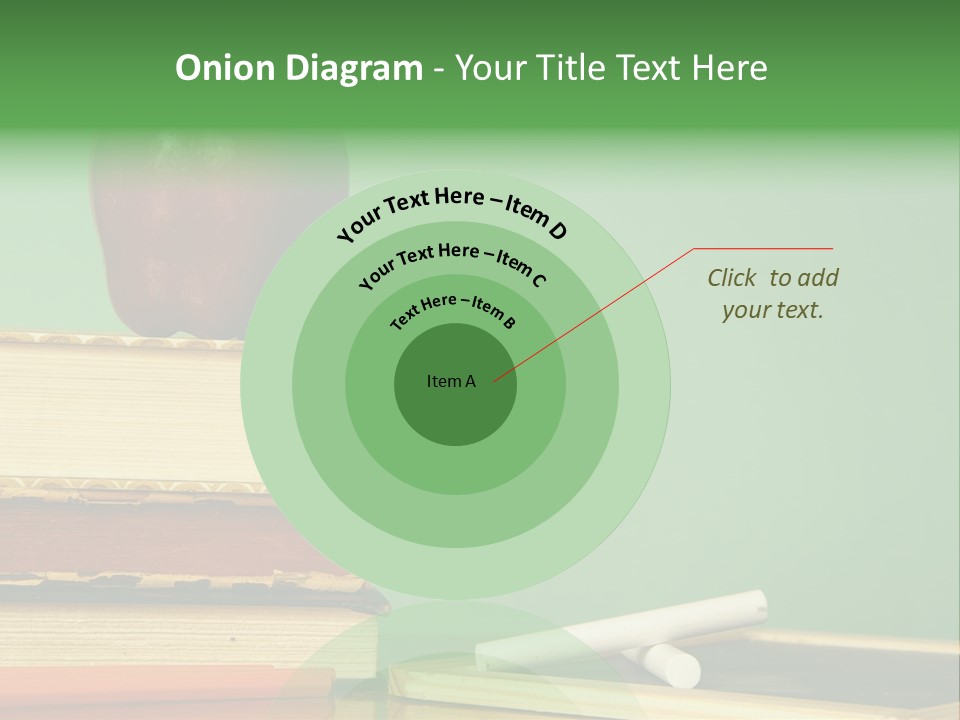 School Tools Frame An Area Of Green Chalkboard Ready For Your Text. PowerPoint Template