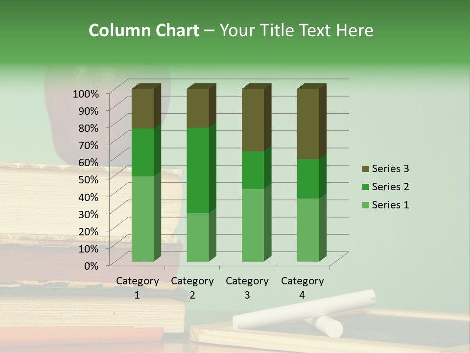 School Tools Frame An Area Of Green Chalkboard Ready For Your Text. PowerPoint Template