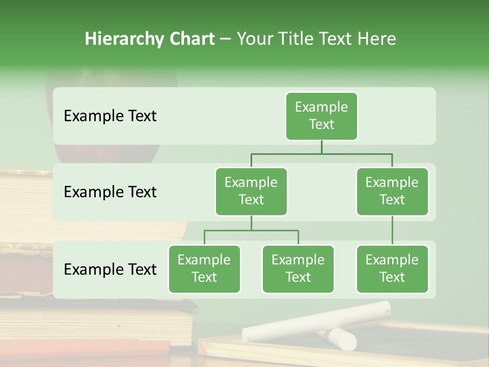 School Tools Frame An Area Of Green Chalkboard Ready For Your Text. PowerPoint Template