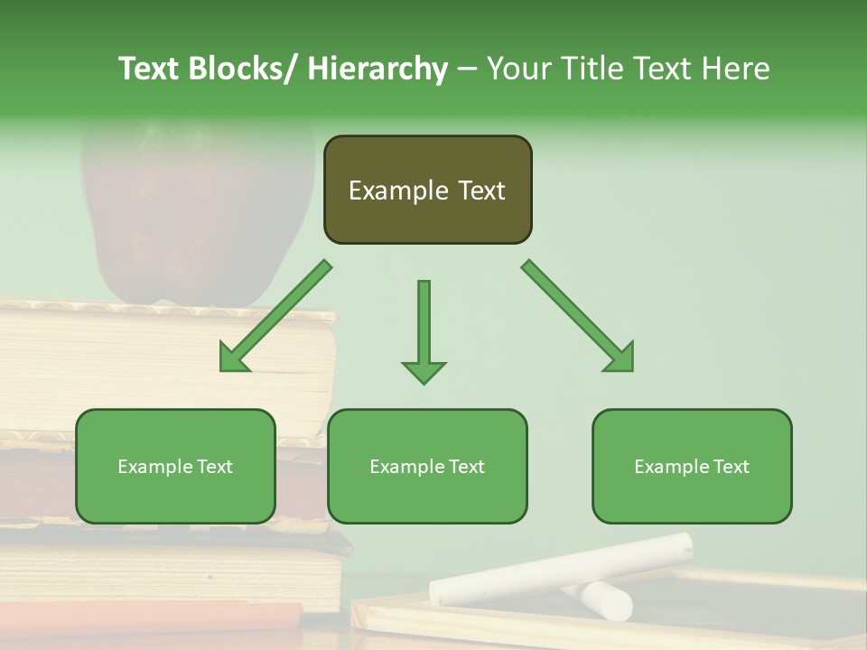 School Tools Frame An Area Of Green Chalkboard Ready For Your Text. PowerPoint Template