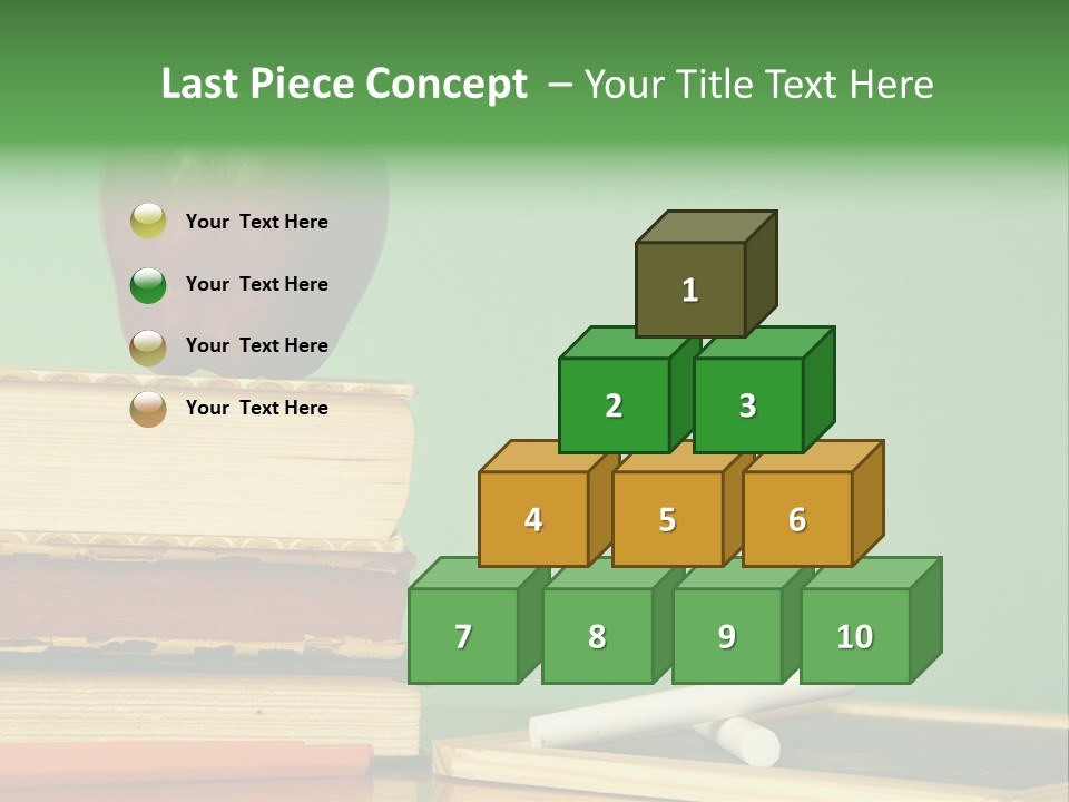 School Tools Frame An Area Of Green Chalkboard Ready For Your Text. PowerPoint Template
