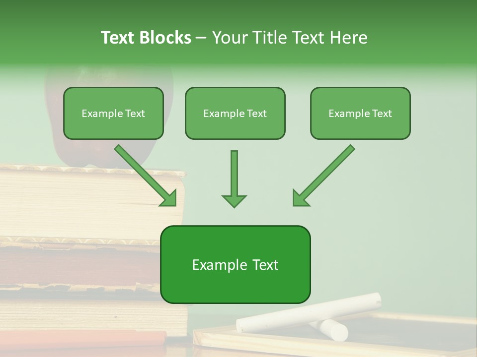 School Tools Frame An Area Of Green Chalkboard Ready For Your Text. PowerPoint Template