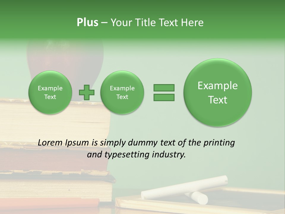 School Tools Frame An Area Of Green Chalkboard Ready For Your Text. PowerPoint Template