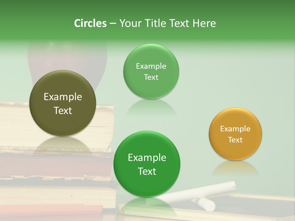 School Tools Frame An Area Of Green Chalkboard Ready For Your Text. PowerPoint Template