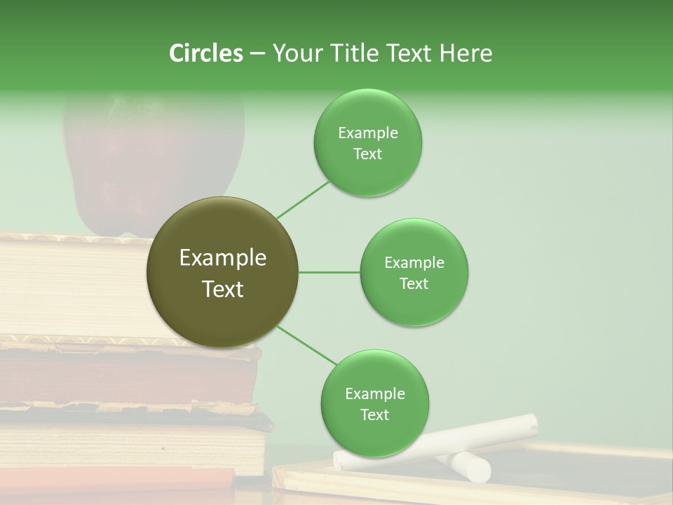 School Tools Frame An Area Of Green Chalkboard Ready For Your Text. PowerPoint Template