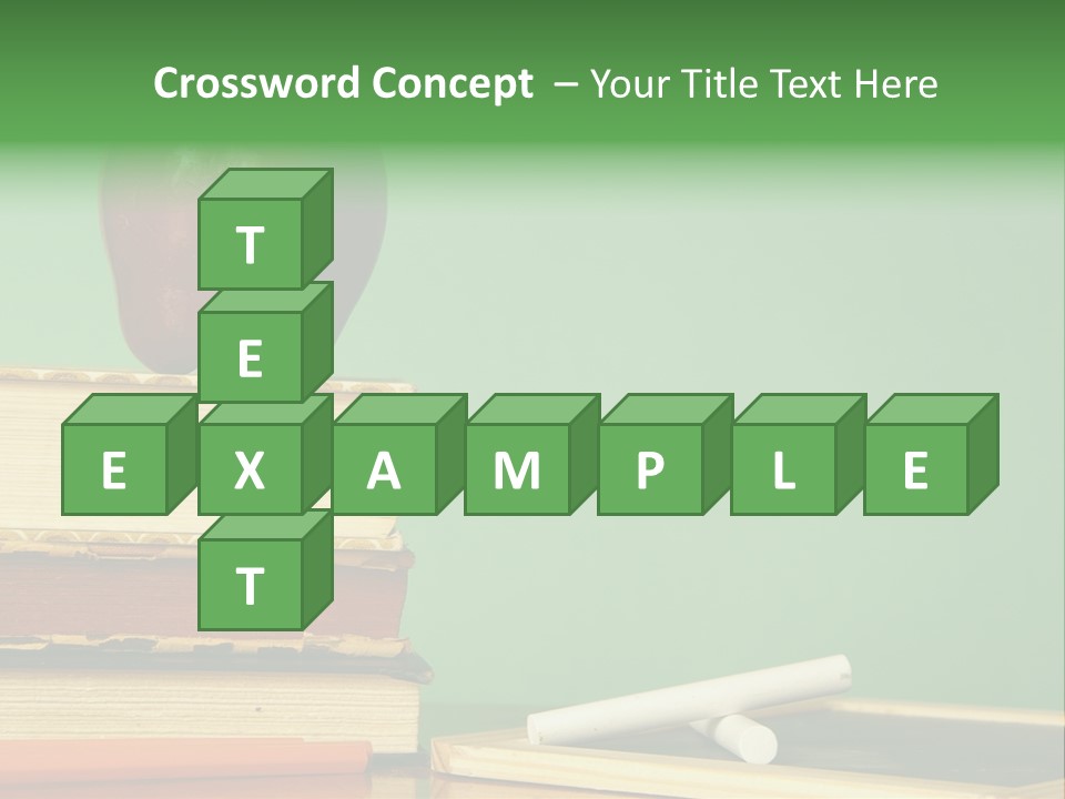 School Tools Frame An Area Of Green Chalkboard Ready For Your Text. PowerPoint Template