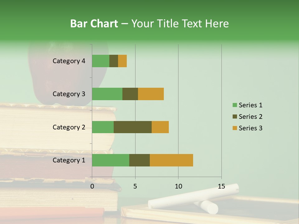 School Tools Frame An Area Of Green Chalkboard Ready For Your Text. PowerPoint Template