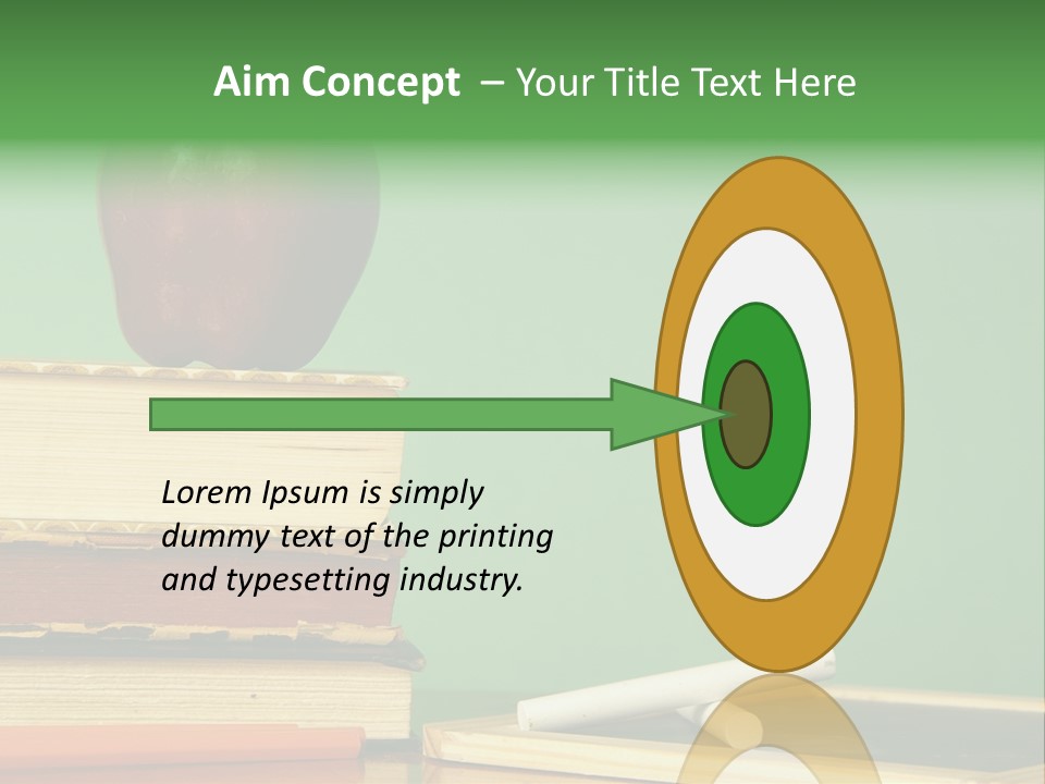 School Tools Frame An Area Of Green Chalkboard Ready For Your Text. PowerPoint Template