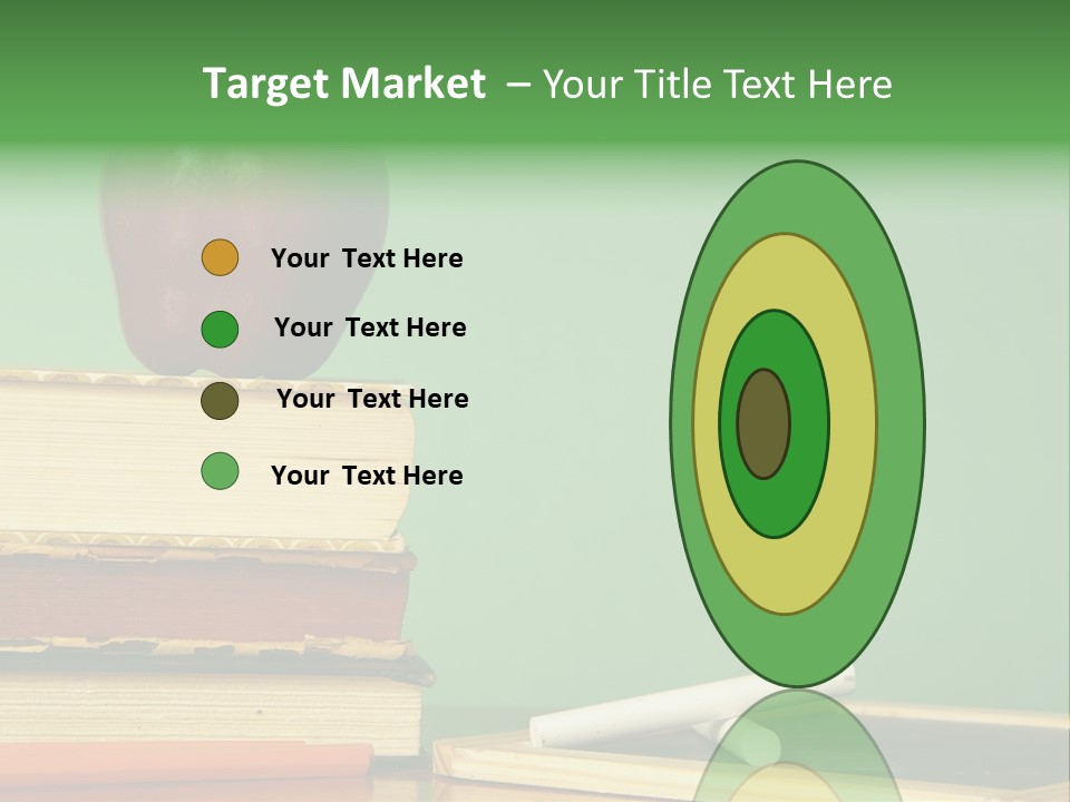 School Tools Frame An Area Of Green Chalkboard Ready For Your Text. PowerPoint Template