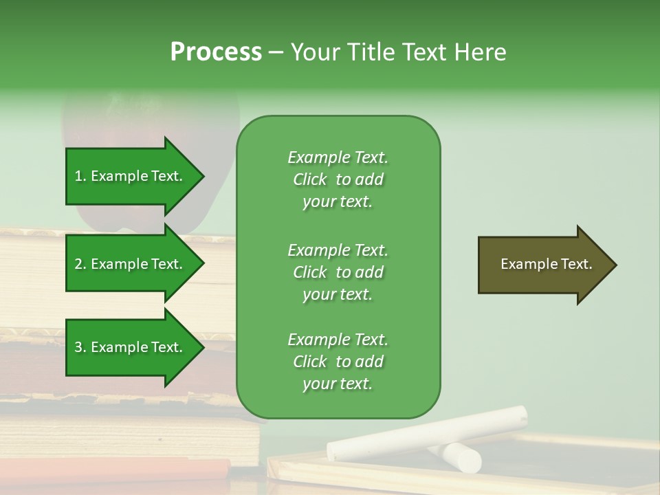 School Tools Frame An Area Of Green Chalkboard Ready For Your Text. PowerPoint Template