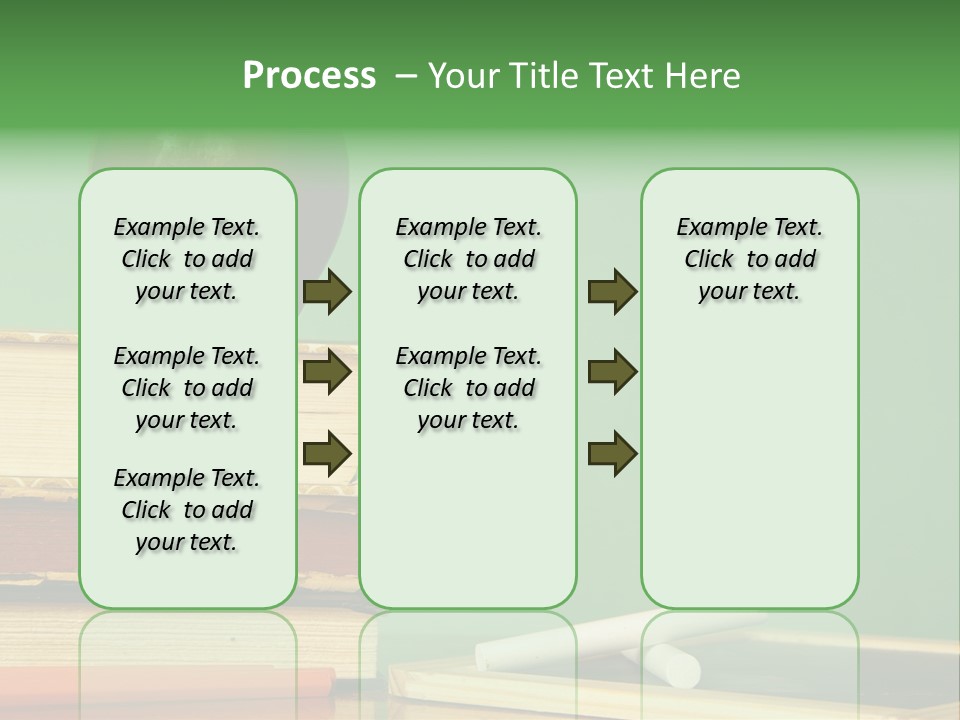 School Tools Frame An Area Of Green Chalkboard Ready For Your Text. PowerPoint Template
