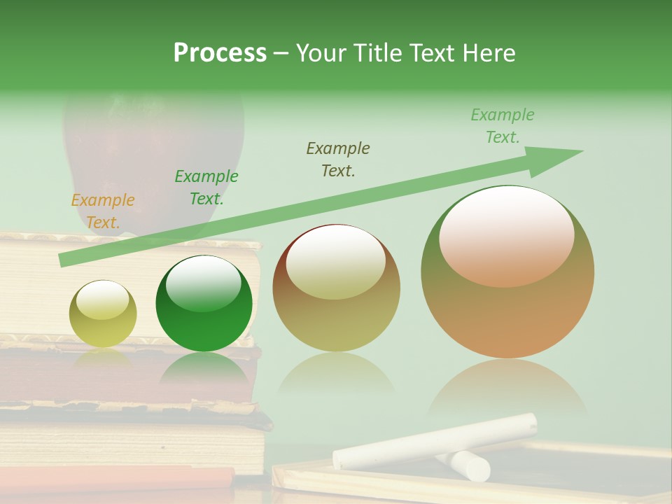 School Tools Frame An Area Of Green Chalkboard Ready For Your Text. PowerPoint Template