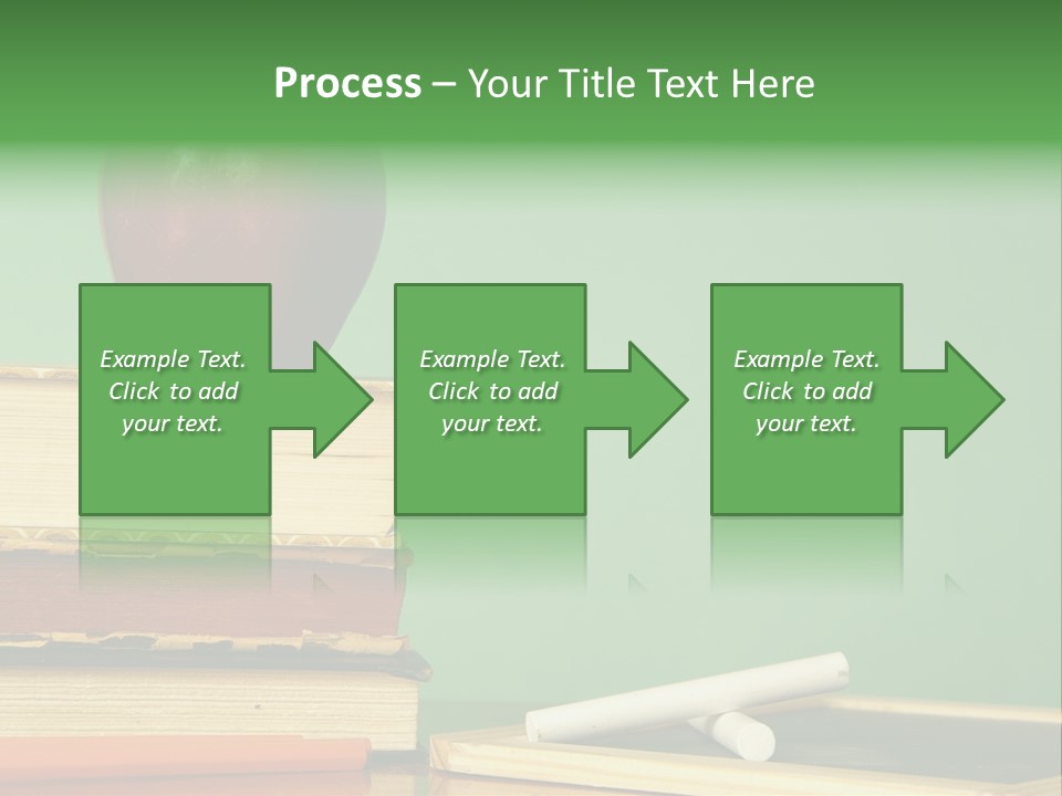 School Tools Frame An Area Of Green Chalkboard Ready For Your Text. PowerPoint Template