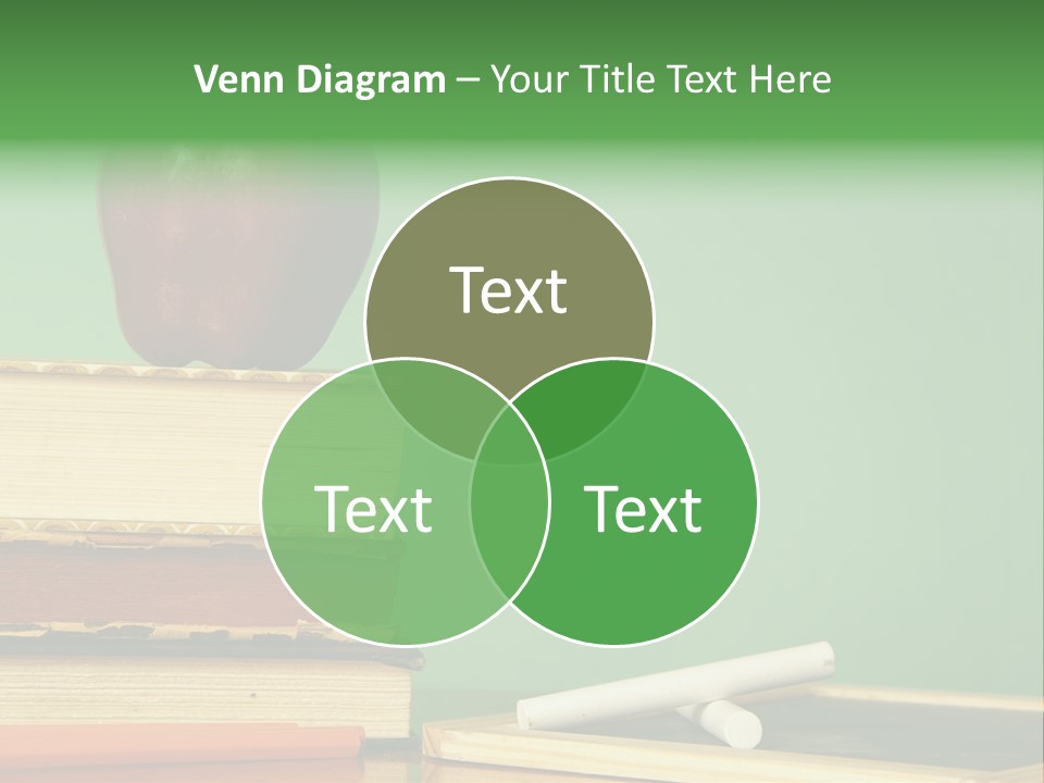 School Tools Frame An Area Of Green Chalkboard Ready For Your Text. PowerPoint Template