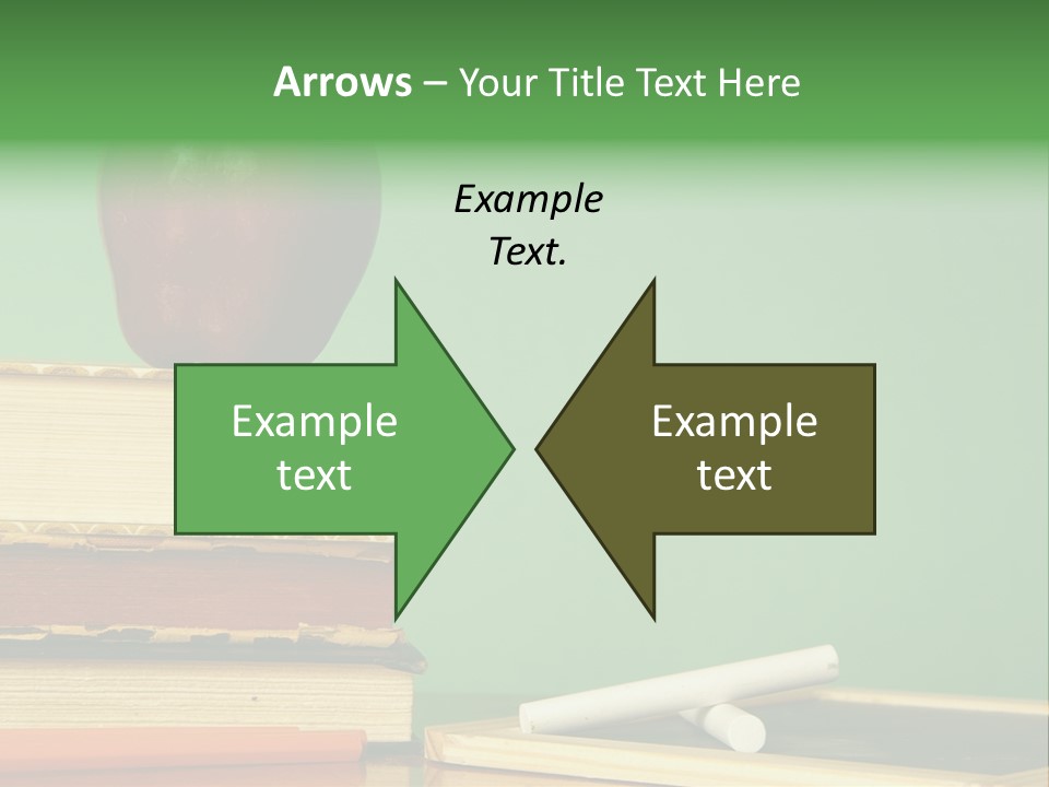 School Tools Frame An Area Of Green Chalkboard Ready For Your Text. PowerPoint Template