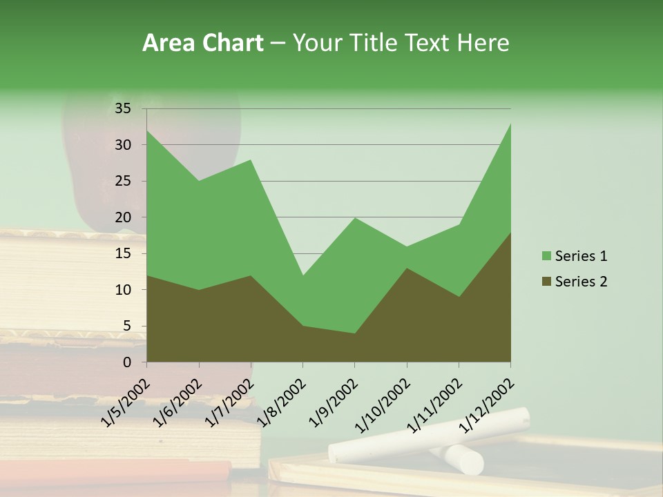 School Tools Frame An Area Of Green Chalkboard Ready For Your Text. PowerPoint Template