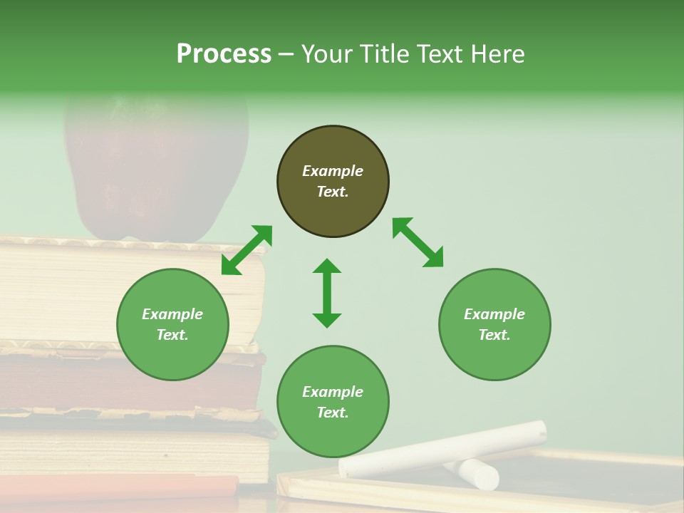 School Tools Frame An Area Of Green Chalkboard Ready For Your Text. PowerPoint Template
