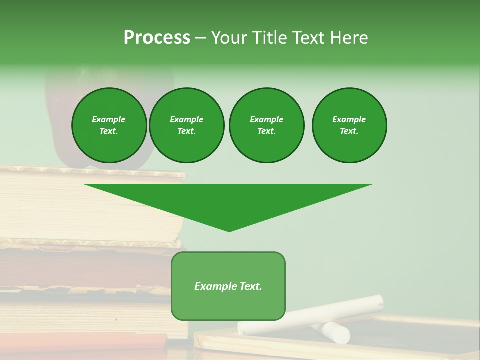 School Tools Frame An Area Of Green Chalkboard Ready For Your Text. PowerPoint Template