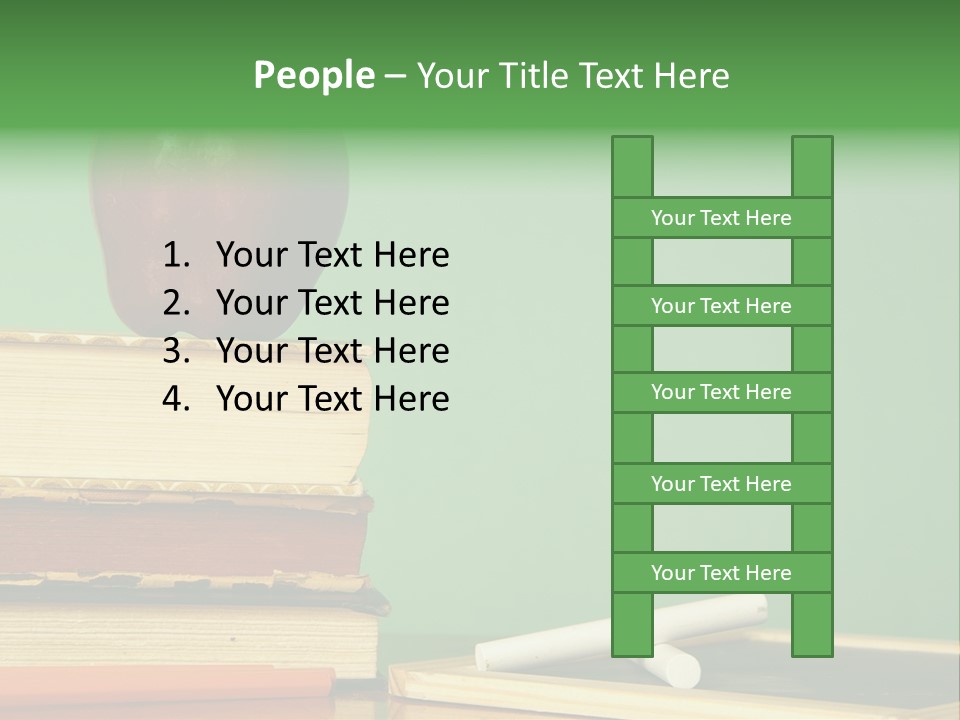 School Tools Frame An Area Of Green Chalkboard Ready For Your Text. PowerPoint Template