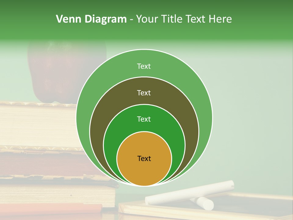 School Tools Frame An Area Of Green Chalkboard Ready For Your Text. PowerPoint Template