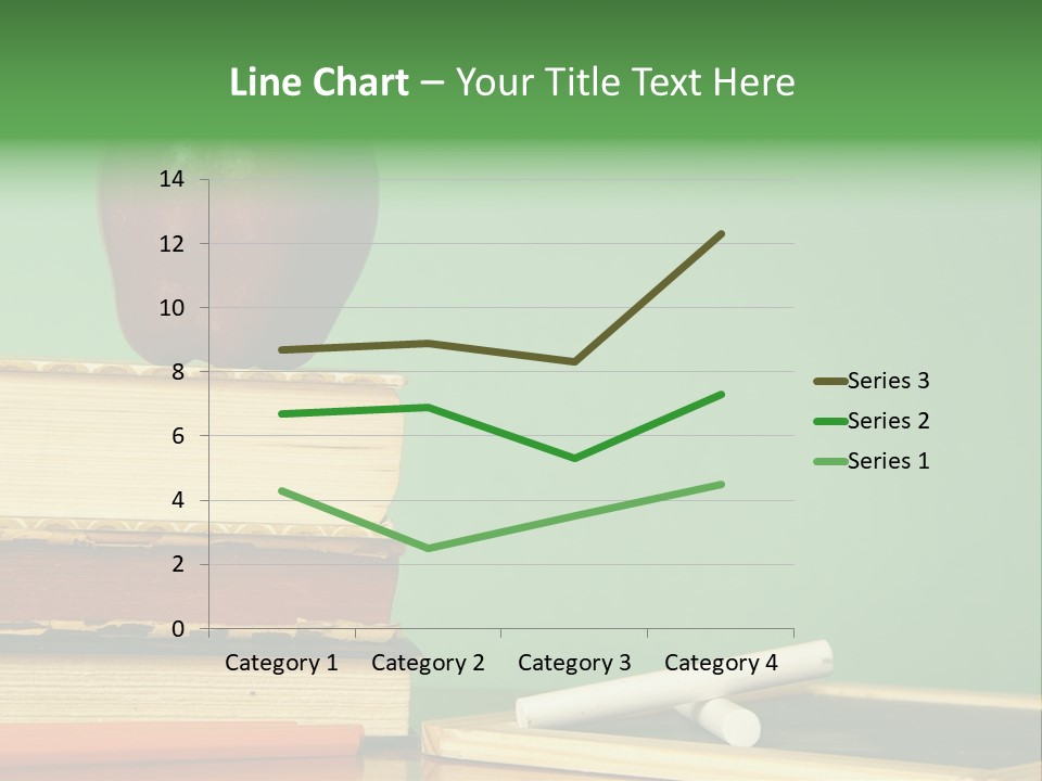 School Tools Frame An Area Of Green Chalkboard Ready For Your Text. PowerPoint Template