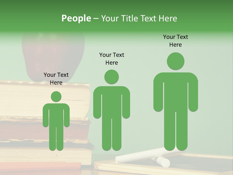 School Tools Frame An Area Of Green Chalkboard Ready For Your Text. PowerPoint Template