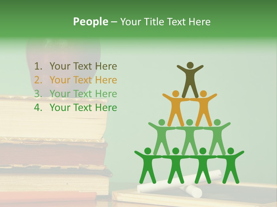 School Tools Frame An Area Of Green Chalkboard Ready For Your Text. PowerPoint Template