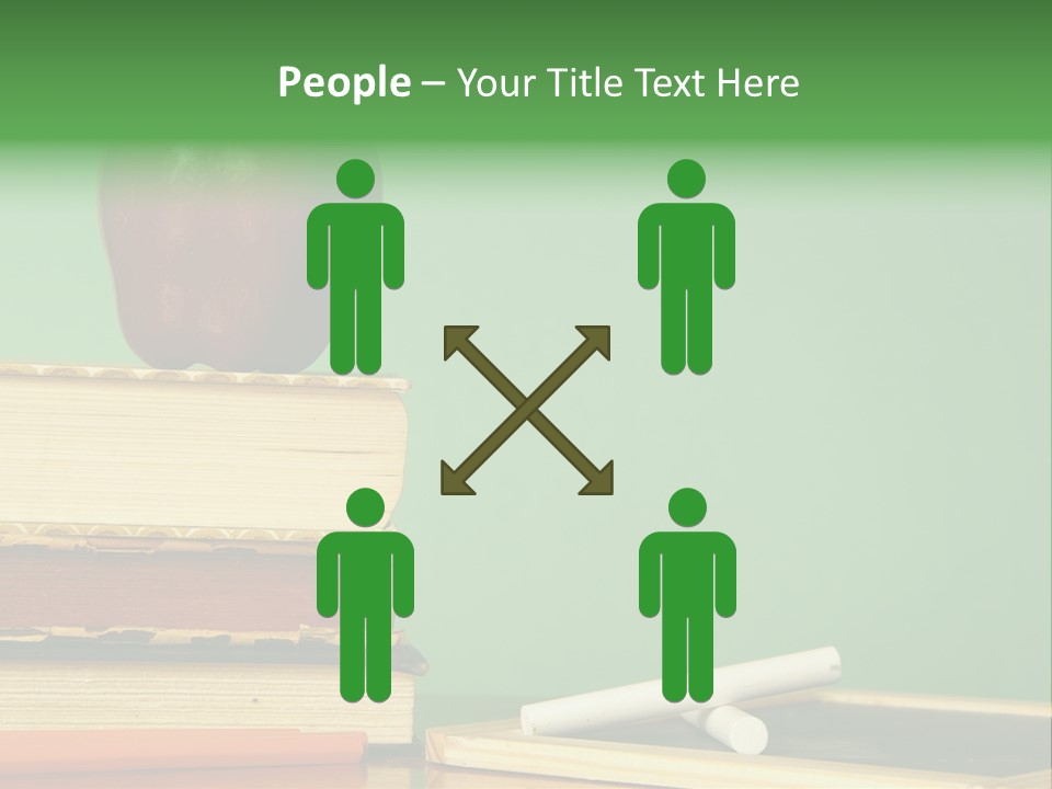 School Tools Frame An Area Of Green Chalkboard Ready For Your Text. PowerPoint Template