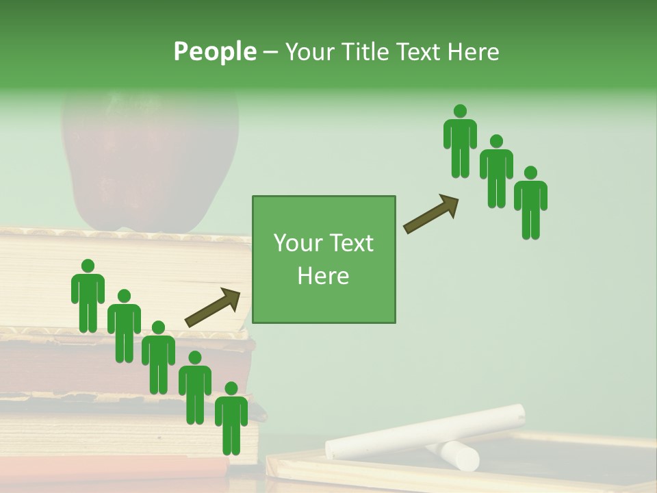 School Tools Frame An Area Of Green Chalkboard Ready For Your Text. PowerPoint Template